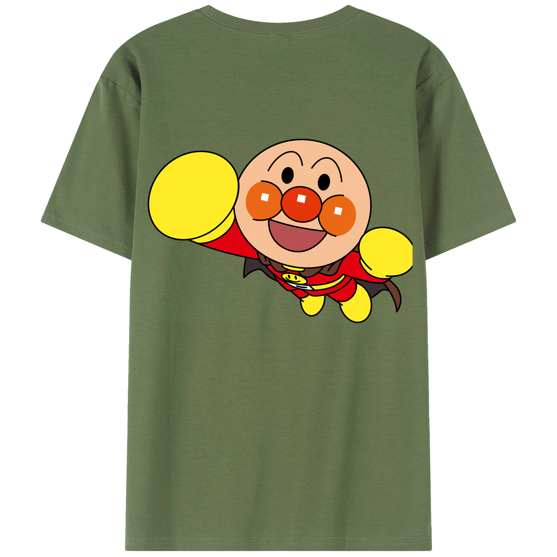 （画像用） アンパンマン Anpanman 綿100％ メンズ半袖Tシャツ（バックプリント） 通気性